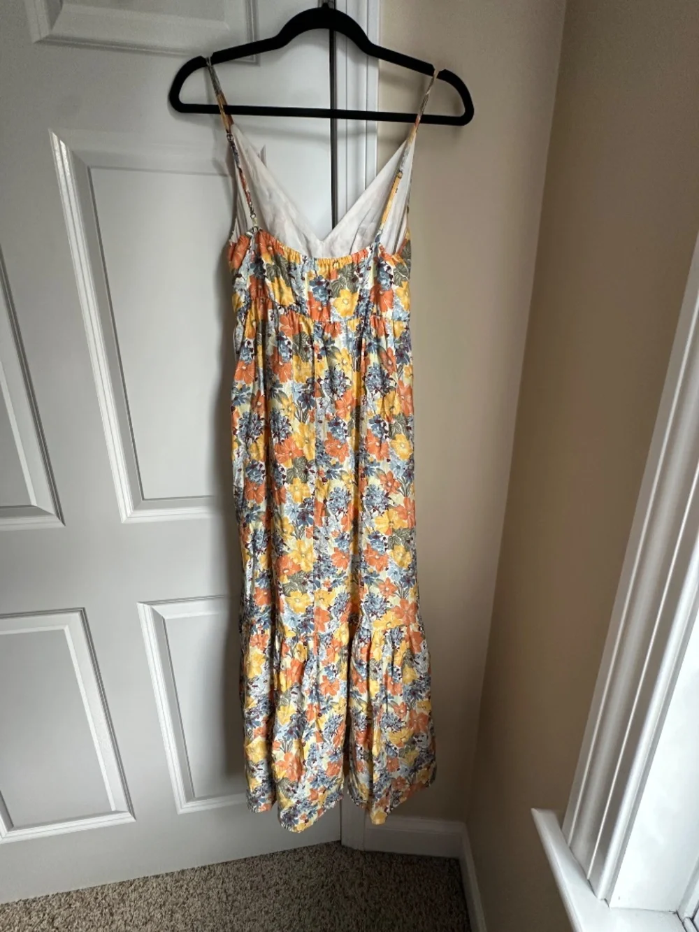 Francesca’s Orange Floral Dress – Size S